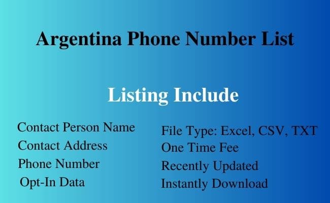 Argentina phone number list