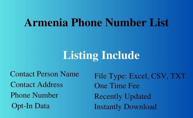 Armenia phone number list