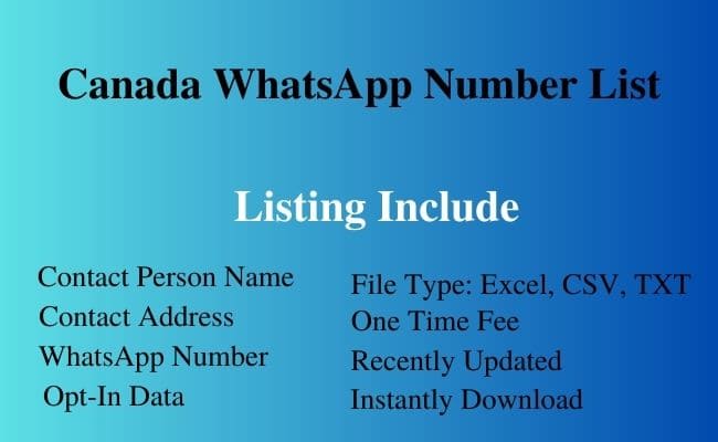 Canada whatsapp number list