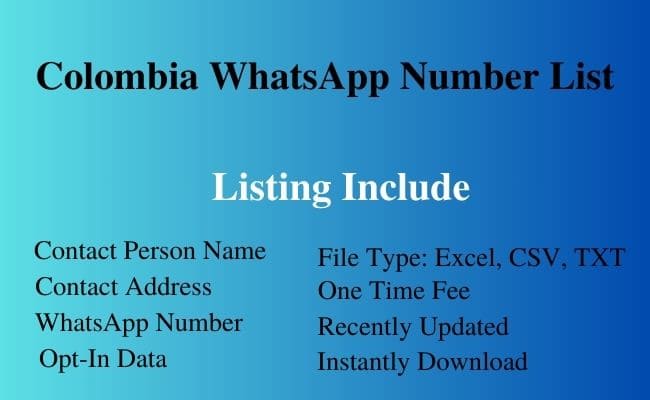 Colombia whatsapp number list