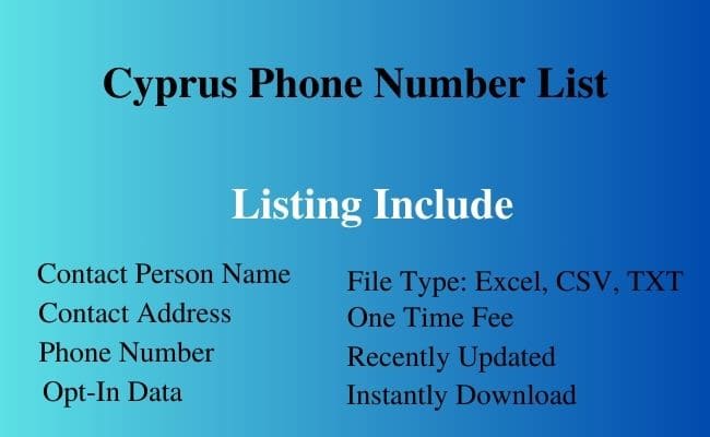 Cyprus phone number list