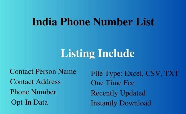 India phone number list