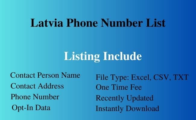 Latvia phone number list