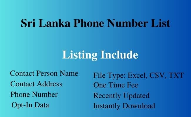 Sri Lanka phone number list